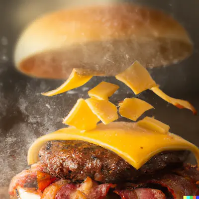 A steamy burger