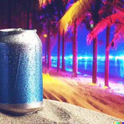 A can at the beach